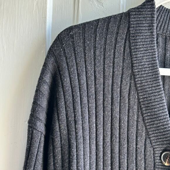 Faherty Jackson Long Sleeve Rib Sweater Dress In Ash Heather - Picture 5 of 9